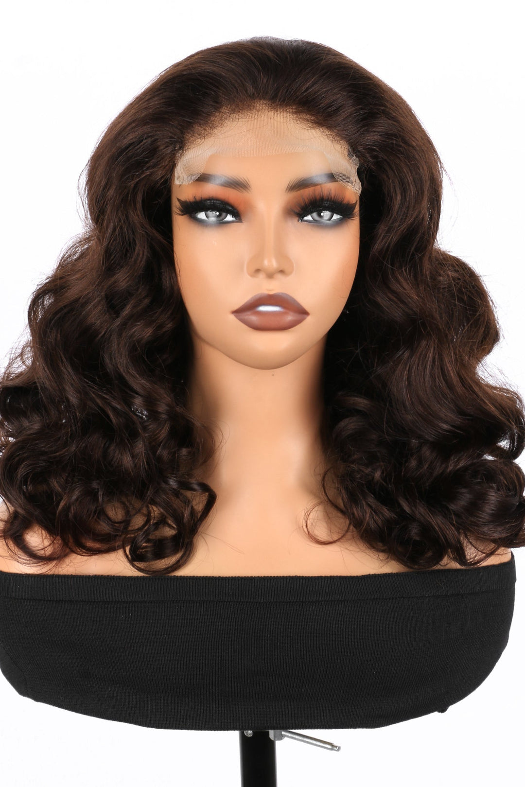 5x5 Bouncy Curly HD Lace Frontal Wigs Human Hair Honey Borwn Color High Quality 100% Human Hair