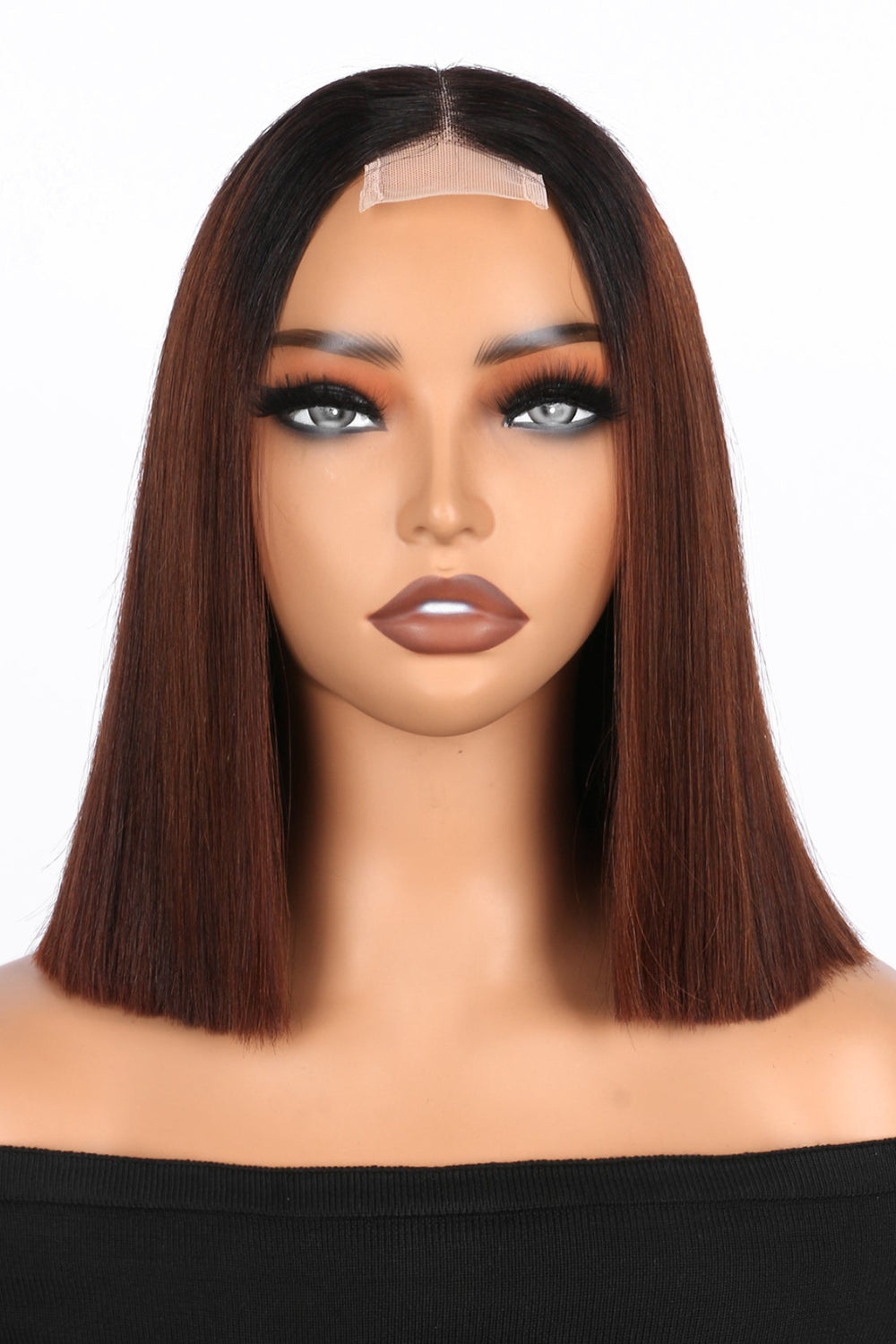 2x6 Silk Straight Bob Lace Frontal Wigs Human Hair 1B/Honey Brown Ombre Color High Quality 100% Human Hair