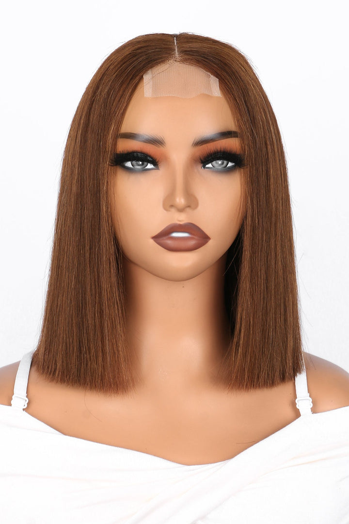 2x6 Silk Straight Bob Lace Frontal Wigs Human Hair 4# Brown Color High Quality 100% Human Hair