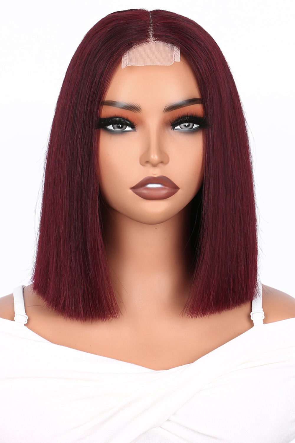 2x6 Silk Straight Bob Lace Frontal Wigs Human Hair 99J Color High Quality 100% Human Hair