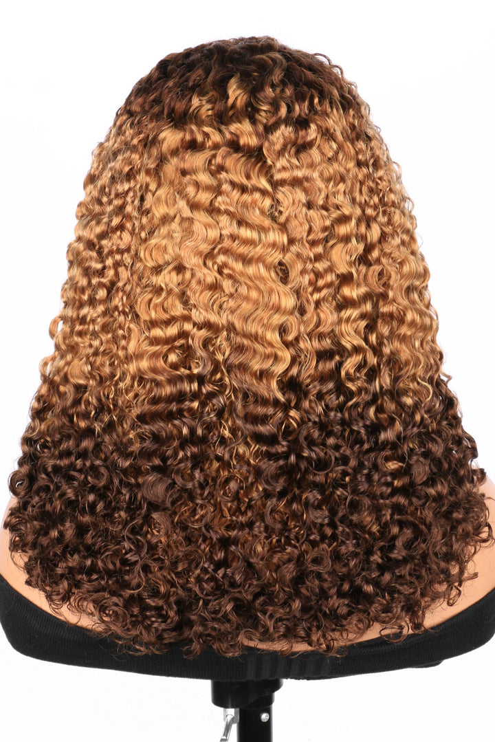5x5 Burmese Curly HD Lace Frontal Wigs Human Hair T4/27/4 Ombre Color High Quality 100% Human Hair