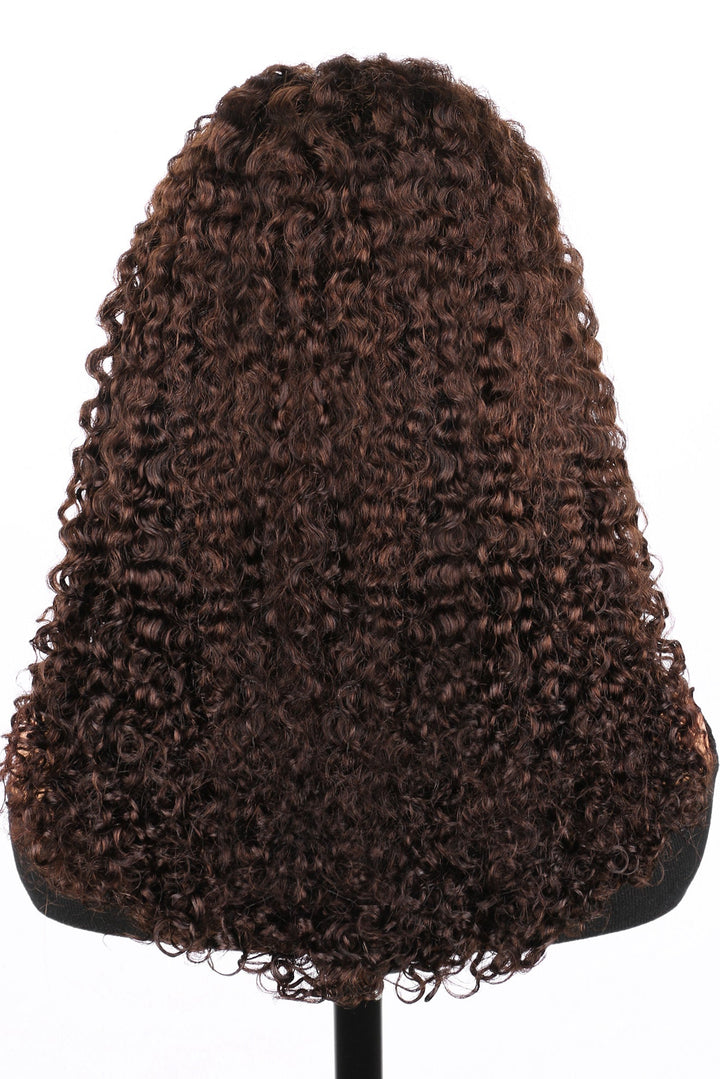 5x5 Burmese Curly HD Lace Frontal Wigs Human Hair Honey Brown Color  High Quality 100% Human Hair