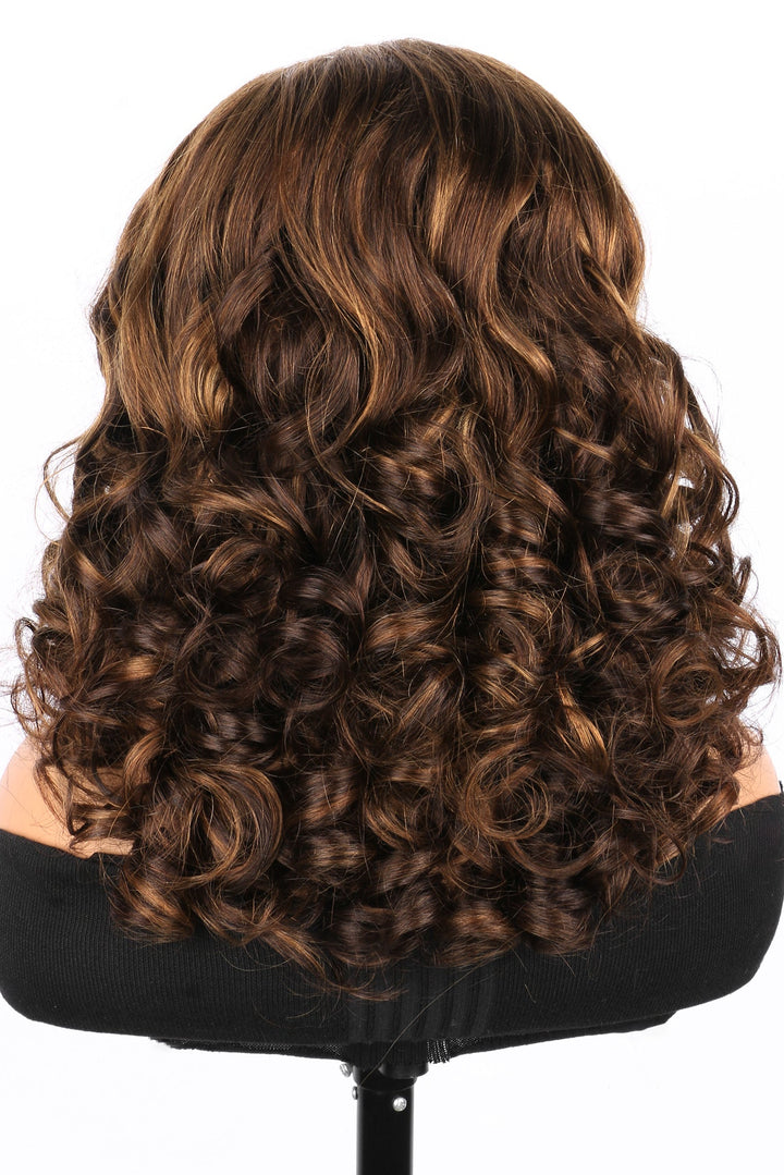 5x5 Bouncy Curly HD Lace Frontal Wigs Human Hair Highlight P4/30 Color High Quality 100% Human Hair