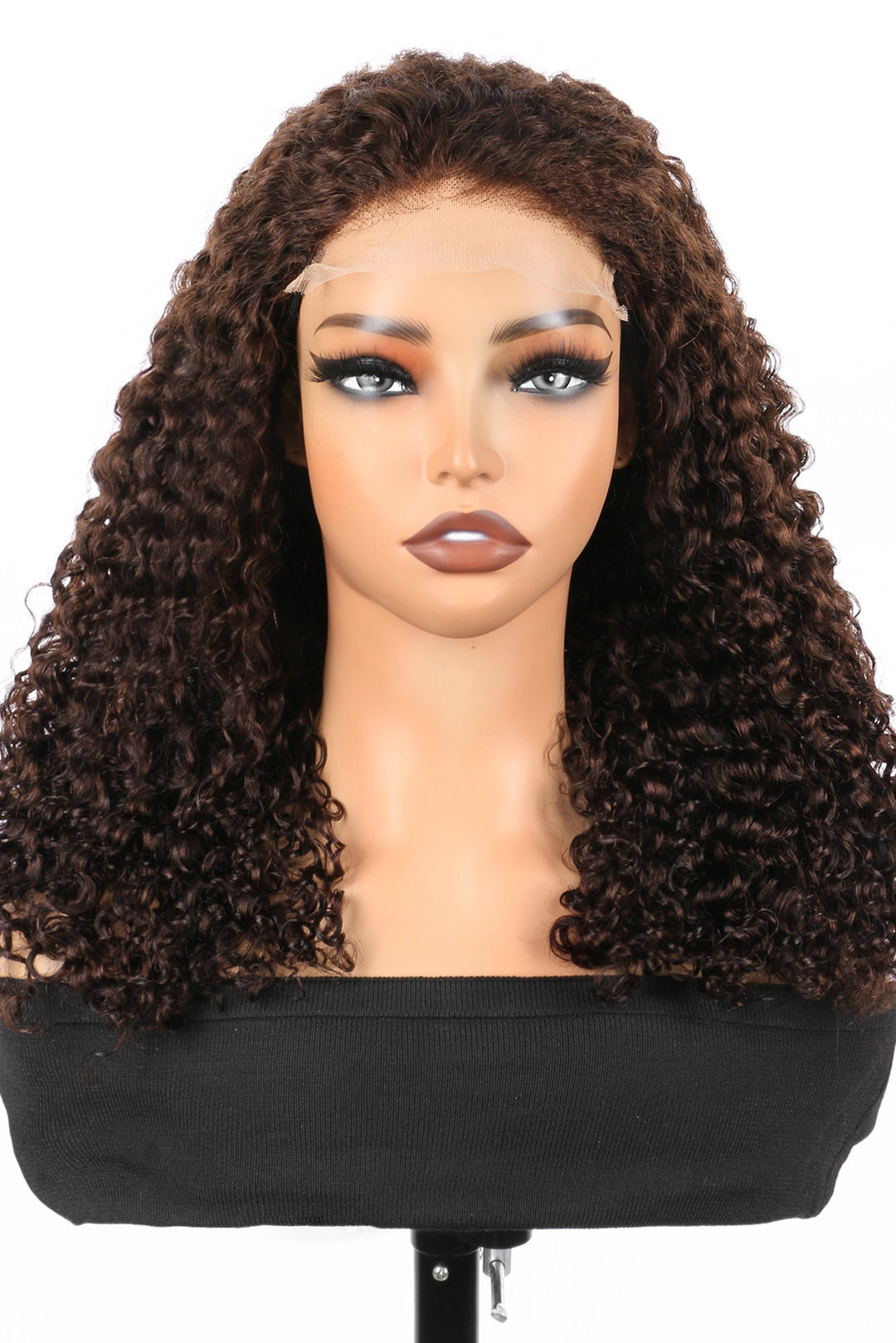 5x5 Burmese Curly HD Lace Frontal Wigs Human Hair Honey Brown Color  High Quality 100% Human Hair