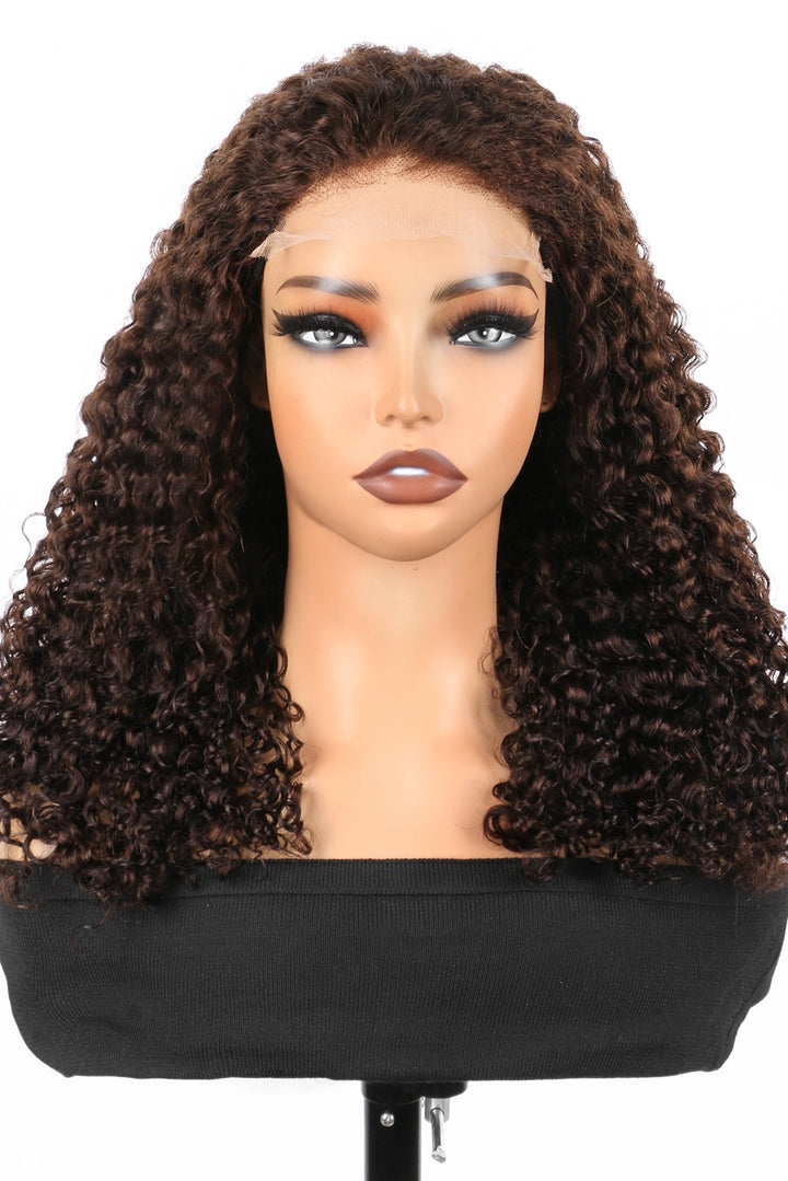 5x5 Burmese Curly HD Lace Frontal Wigs Human Hair Honey Brown Color  High Quality 100% Human Hair