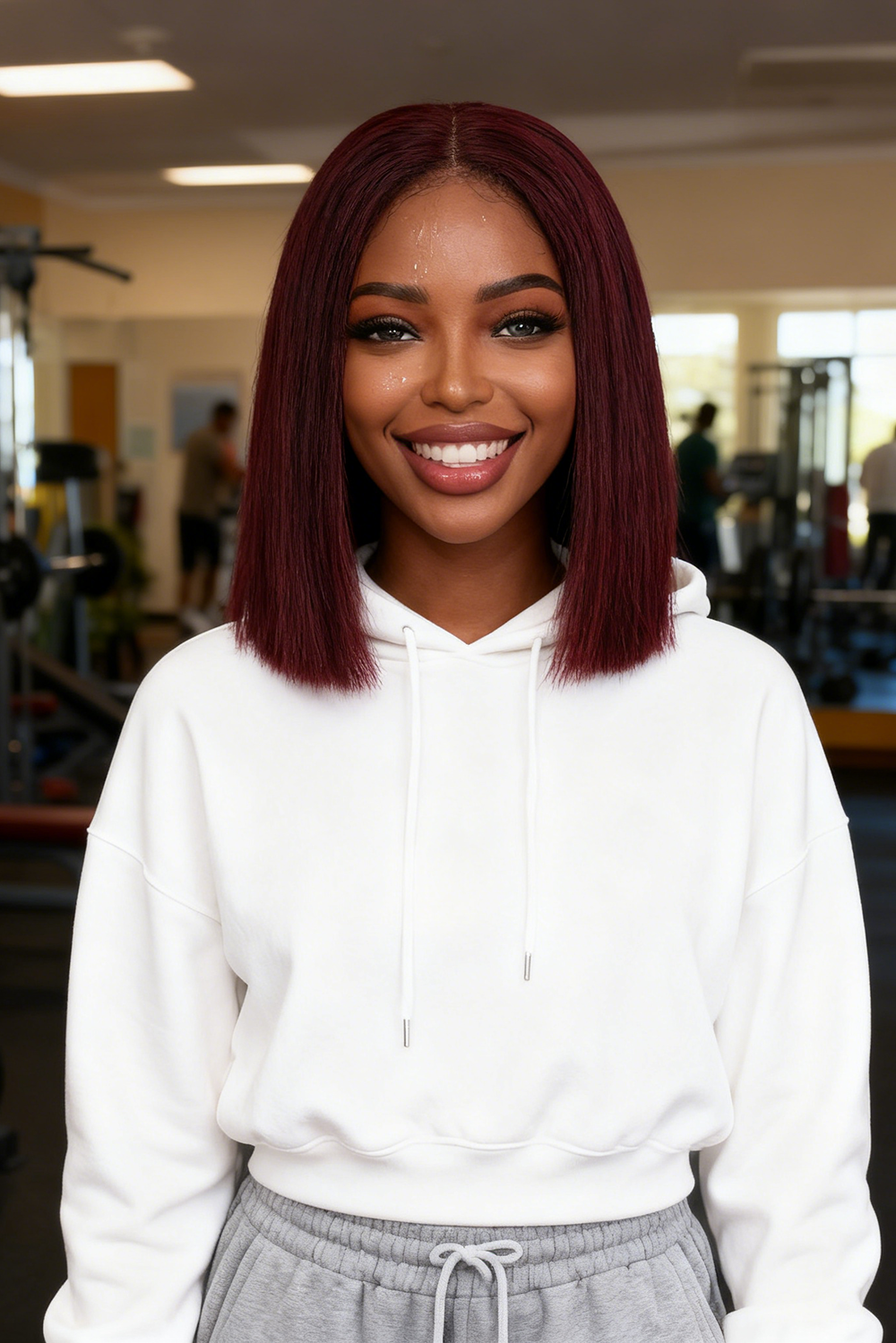 2x6 Silk Straight Bob Lace Frontal Wigs Human Hair 99J Color High Quality 100% Human Hair