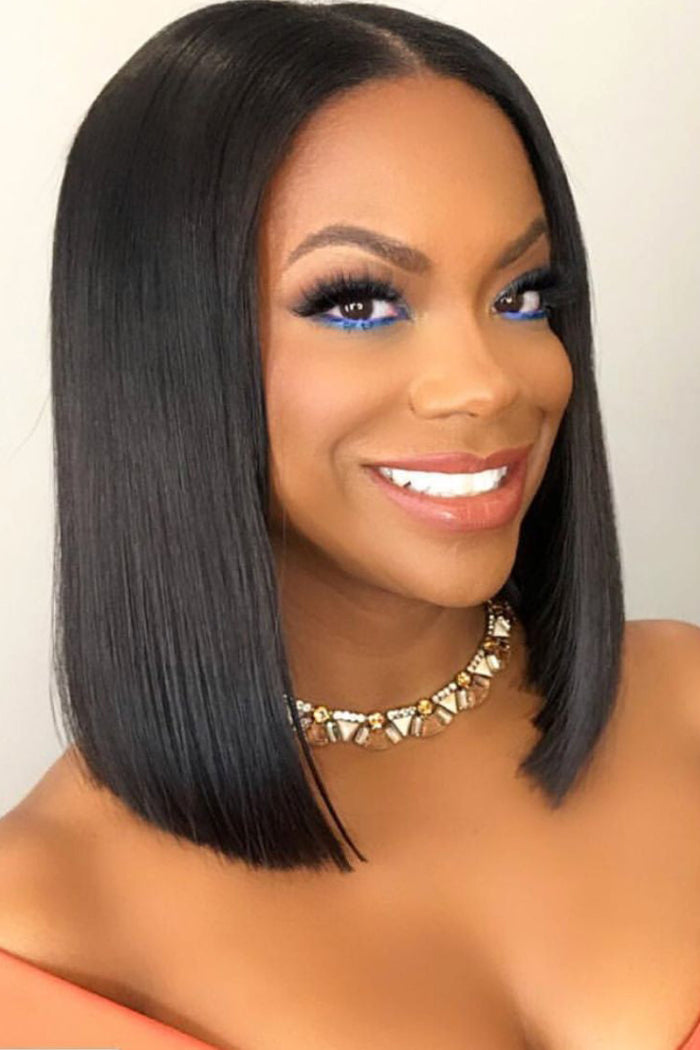 2x6 Silk Straight Bob Lace Frontal Wigs Human Hair Natural Color High Quality 100% Human Hair