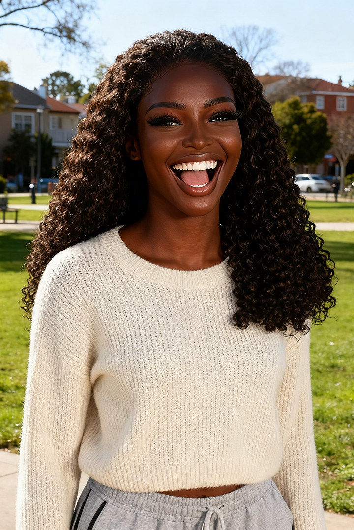 5x5 Burmese Curly HD Lace Frontal Wigs Human Hair Honey Brown Color  High Quality 100% Human Hair