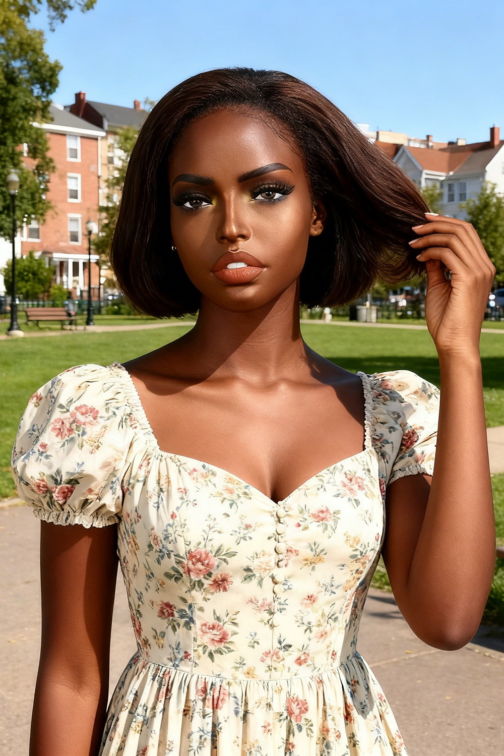 Coupe Dame 13x4 Double Drawn 100% Human Hair Top Quality 8Inch Pixie Wigs Natural Brown 4/350 99J Color