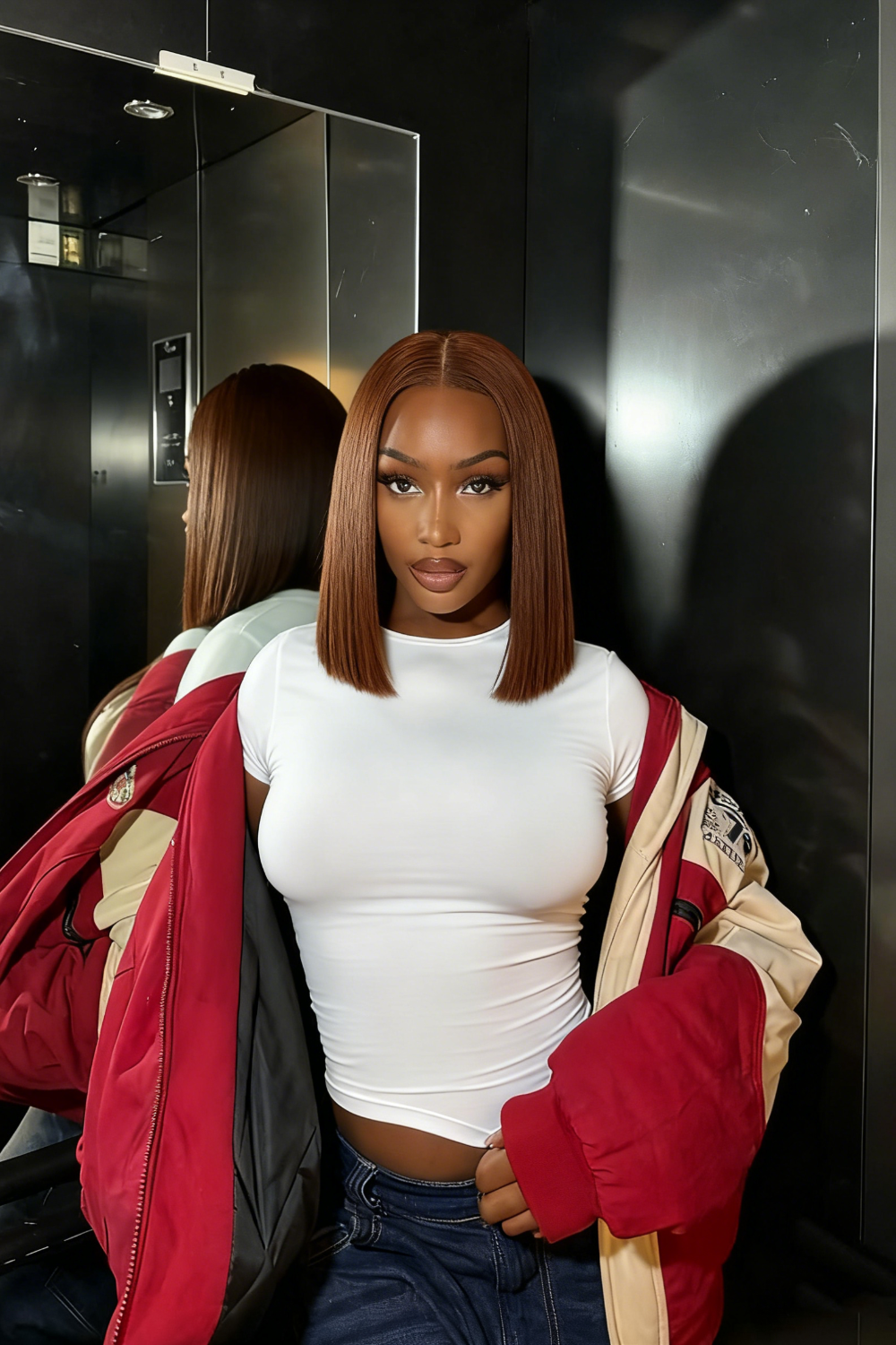 2x6 Silk Straight Bob Lace Frontal Wigs Human Hair 4# Brown Color High Quality 100% Human Hair