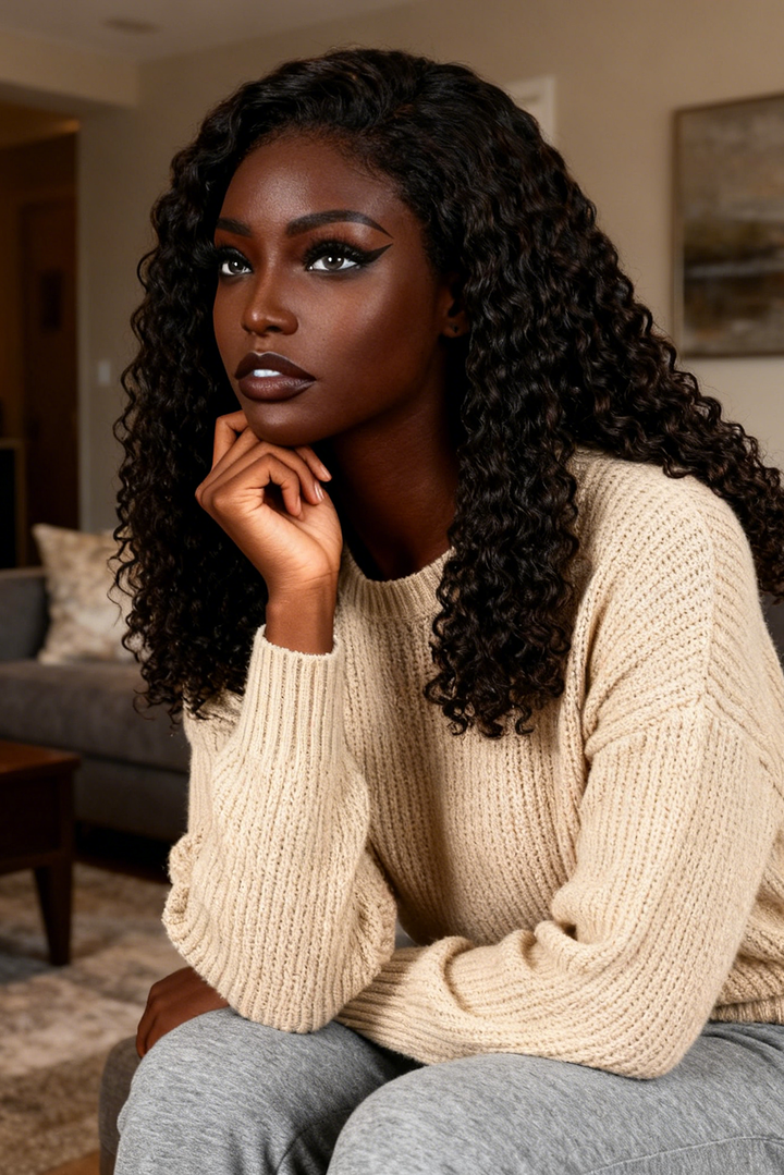 5x5 Burmese Curly HD Lace Frontal Wigs Human Hair Honey Brown Color  High Quality 100% Human Hair