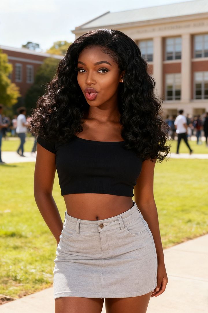 5x5 Bouncy Curly HD Lace Frontal Wigs Human Hair Natural Color High Quality 100% Human Hair