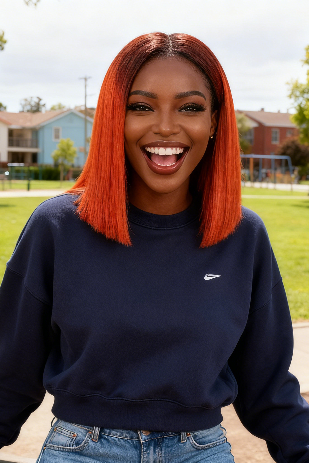 2x6 Silk Straight Bob Lace Frontal Wigs Human Hair 4/350 Ombre Color High Quality 100% Human Hair