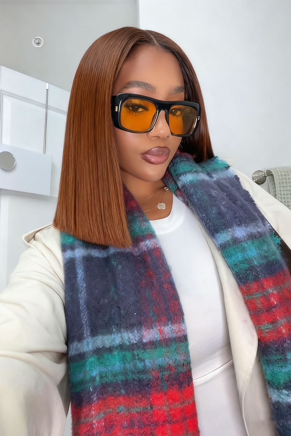 2x6 Silk Straight Bob Lace Frontal Wigs Human Hair 4# Brown Color High Quality 100% Human Hair