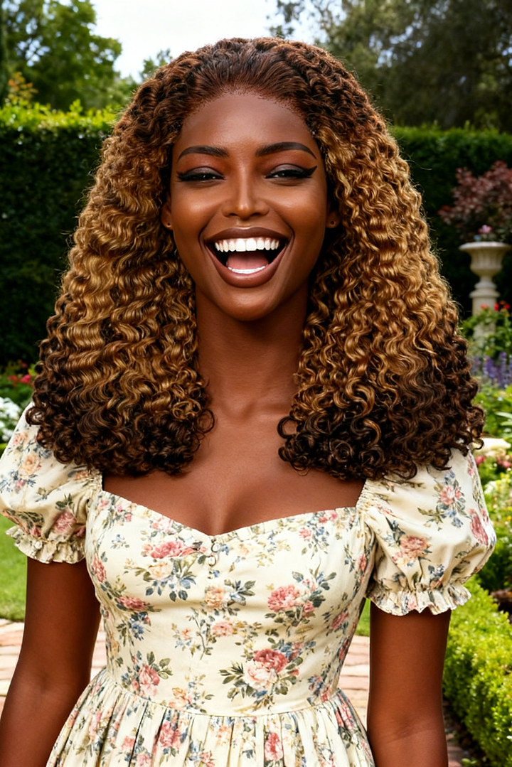 5x5 Burmese Curly HD Lace Frontal Wigs Human Hair T4/27/4 Ombre Color High Quality 100% Human Hair