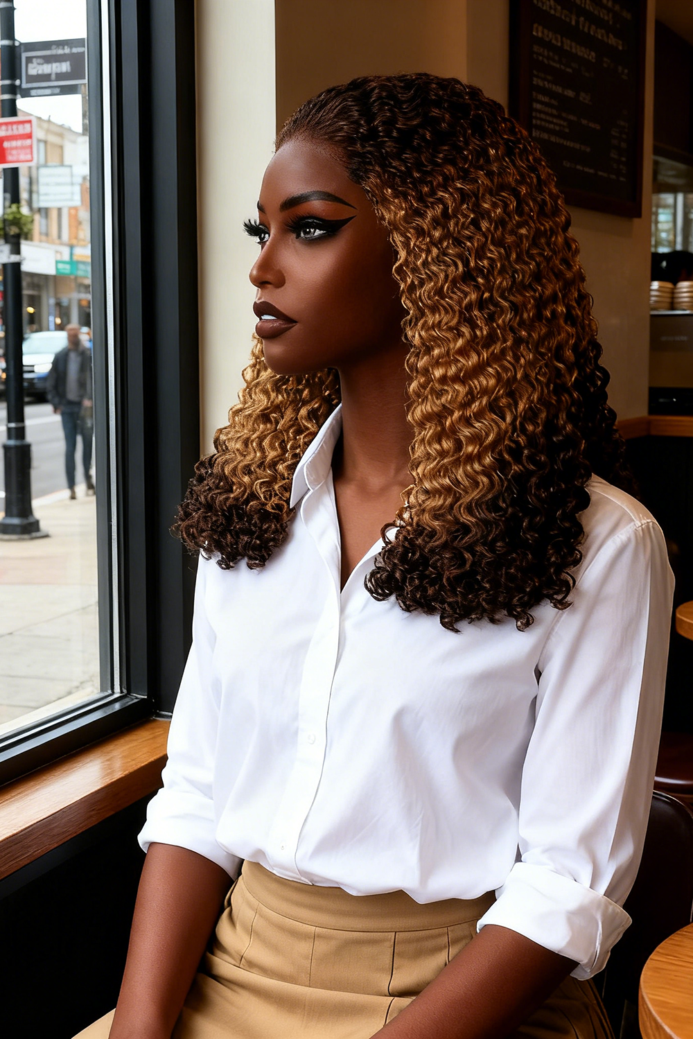 5x5 Burmese Curly HD Lace Frontal Wigs Human Hair T4/27/4 Ombre Color High Quality 100% Human Hair