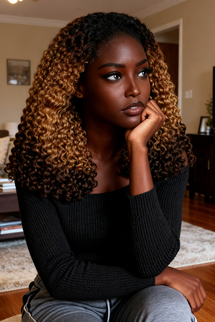 5x5 Burmese Curly HD Lace Frontal Wigs Human Hair T4/27/4 Ombre Color High Quality 100% Human Hair