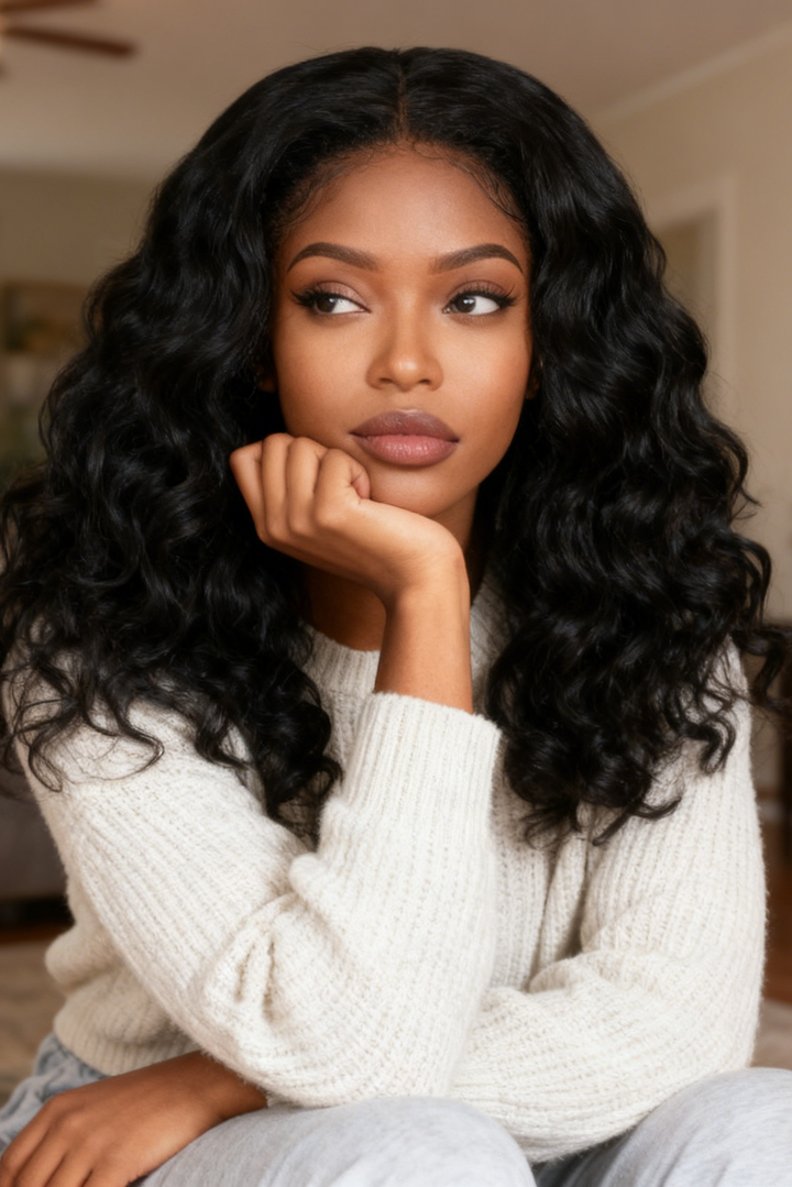 5x5 Bouncy Curly HD Lace Frontal Wigs Human Hair Natural Color High Quality 100% Human Hair