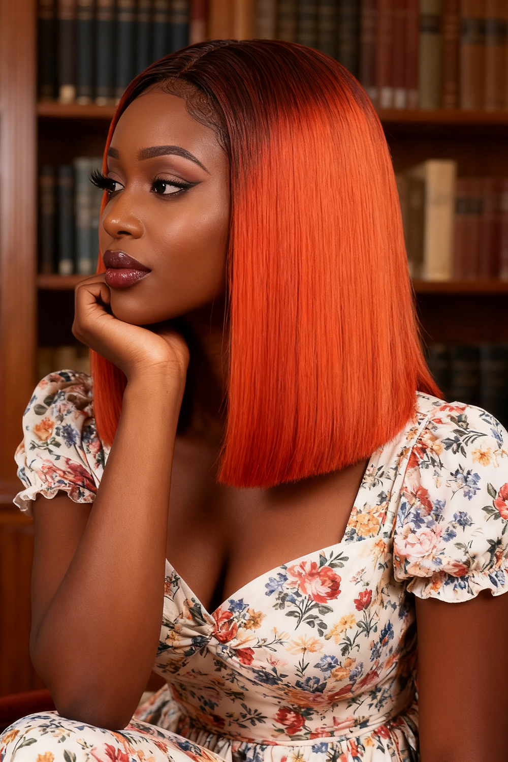 2x6 Silk Straight Bob Lace Frontal Wigs Human Hair 4/350 Ombre Color High Quality 100% Human Hair