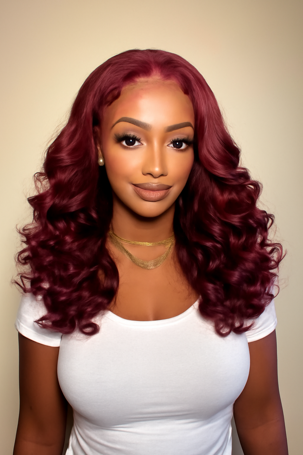 5x5 Bouncy Curly HD Lace Frontal Wigs Human Hair Burgundy 99J Color High Quality 100% Human Hair