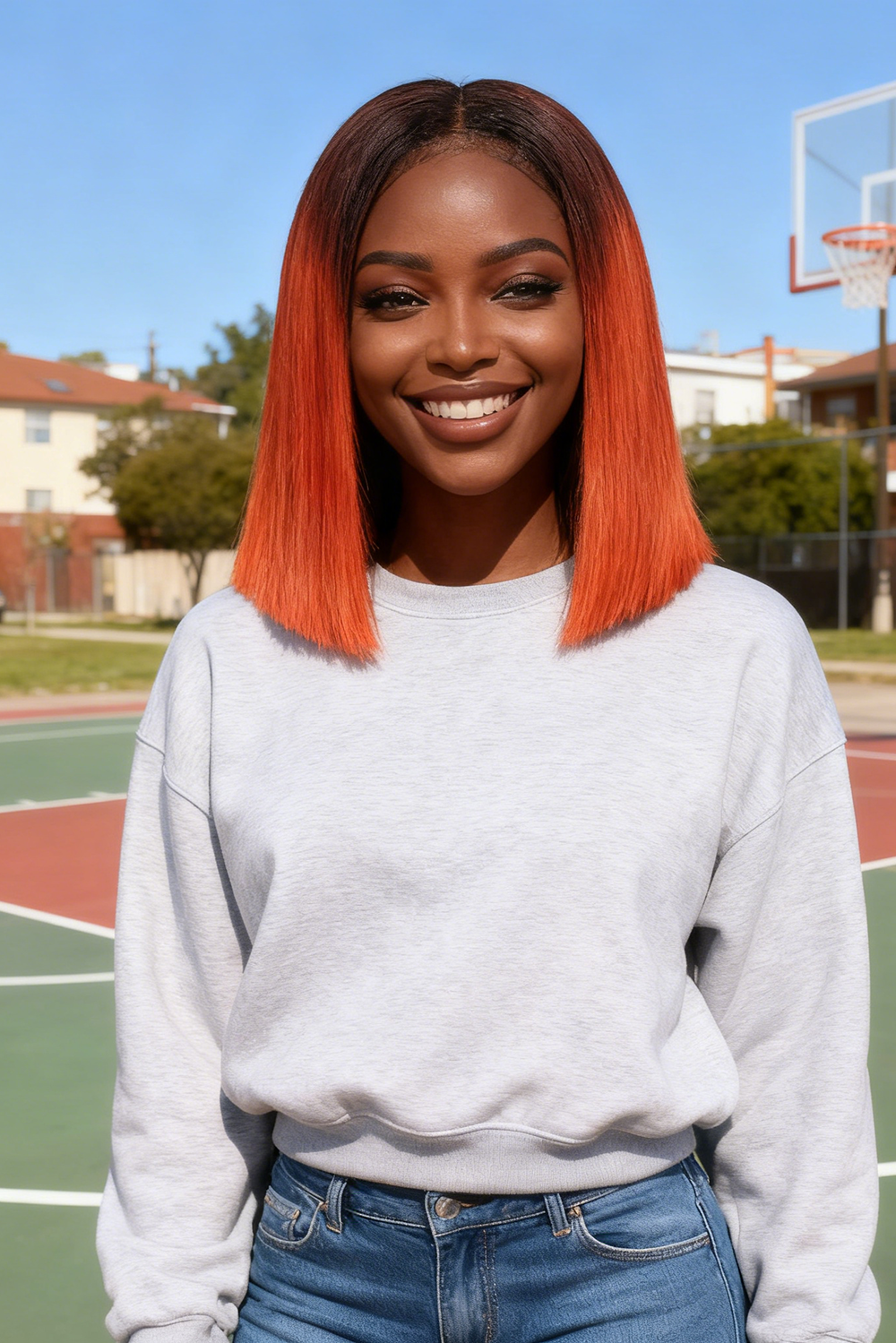 2x6 Silk Straight Bob Lace Frontal Wigs Human Hair 4/350 Ombre Color High Quality 100% Human Hair