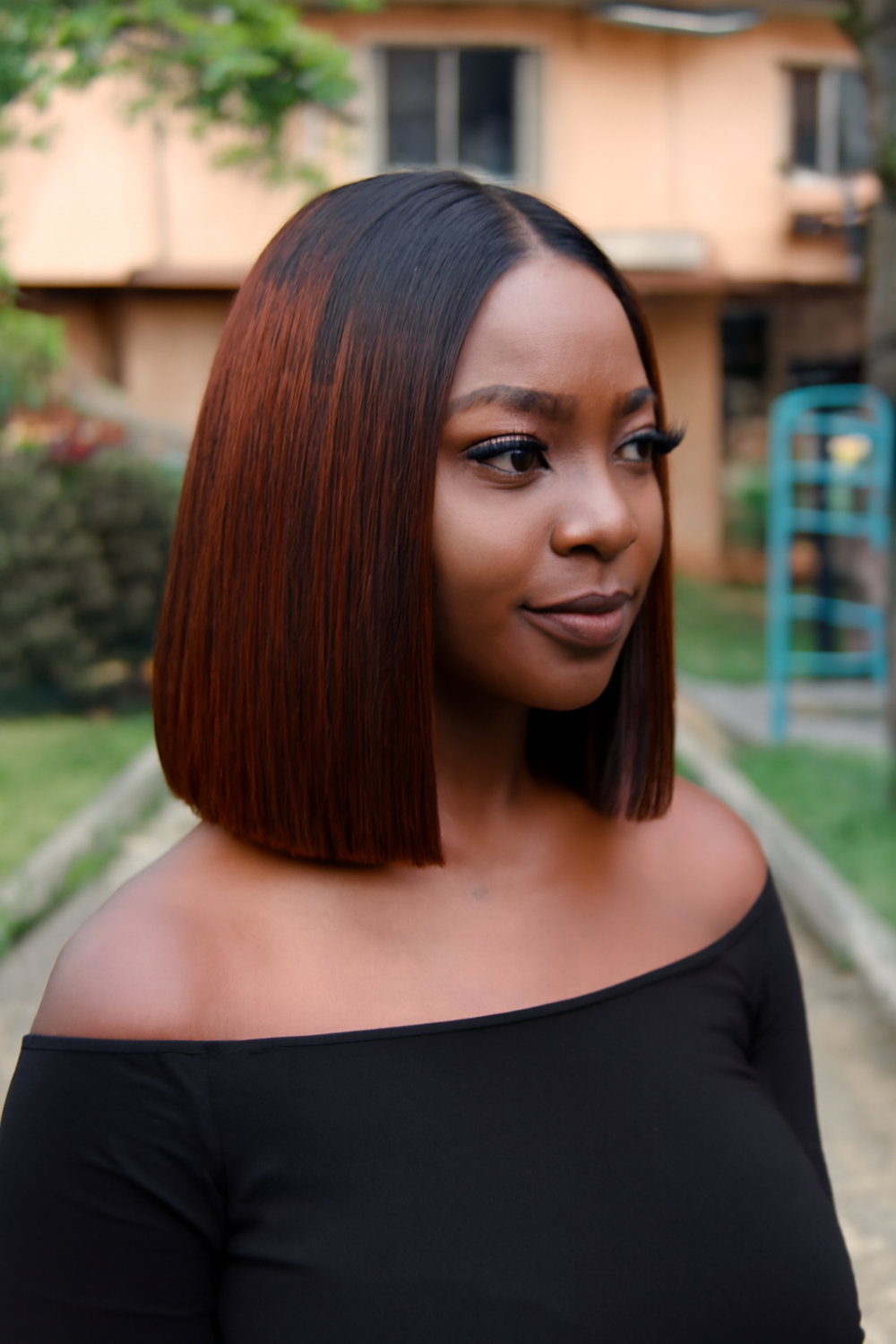 2x6 Silk Straight Bob Lace Frontal Wigs Human Hair 1B/Honey Brown Ombre Color High Quality 100% Human Hair